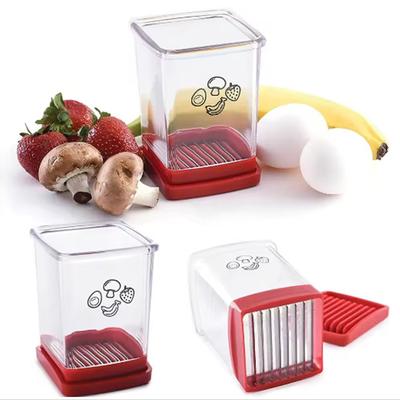 Obst- und Gemüse-Schnellschneider mit Drückplatte, Manueller Tassenschneider, Tragbares Bananen-Erdbeer-Schneidewerkzeug, Küchenzubehör