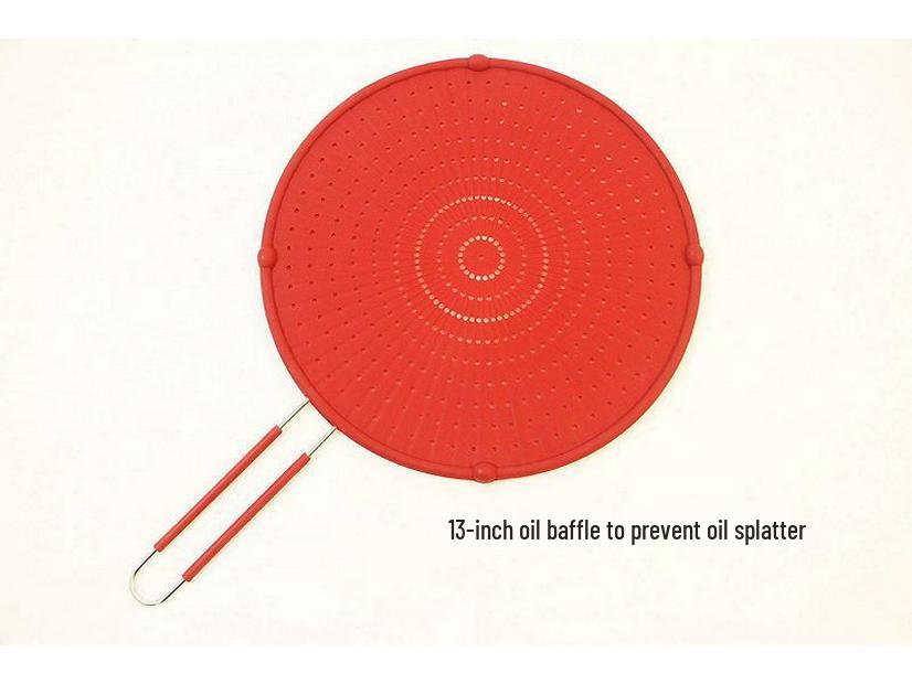 

Крышка из нержавеющей стали и силикона для защиты от брызг масла при жарке и для приготовления на пару красный