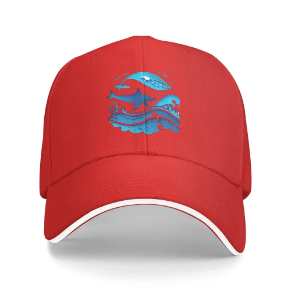 Blue Ocean Whale New Summer Fashion Duck Tongue Cap Men's And Women's Adjustable Caps Outdoor Travel Leisure Baseball Hat