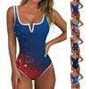 Swimsuit for Women V Neck Printed Bathing Suit Star Pattern Swimwear Sleeveless Backless Beachwear