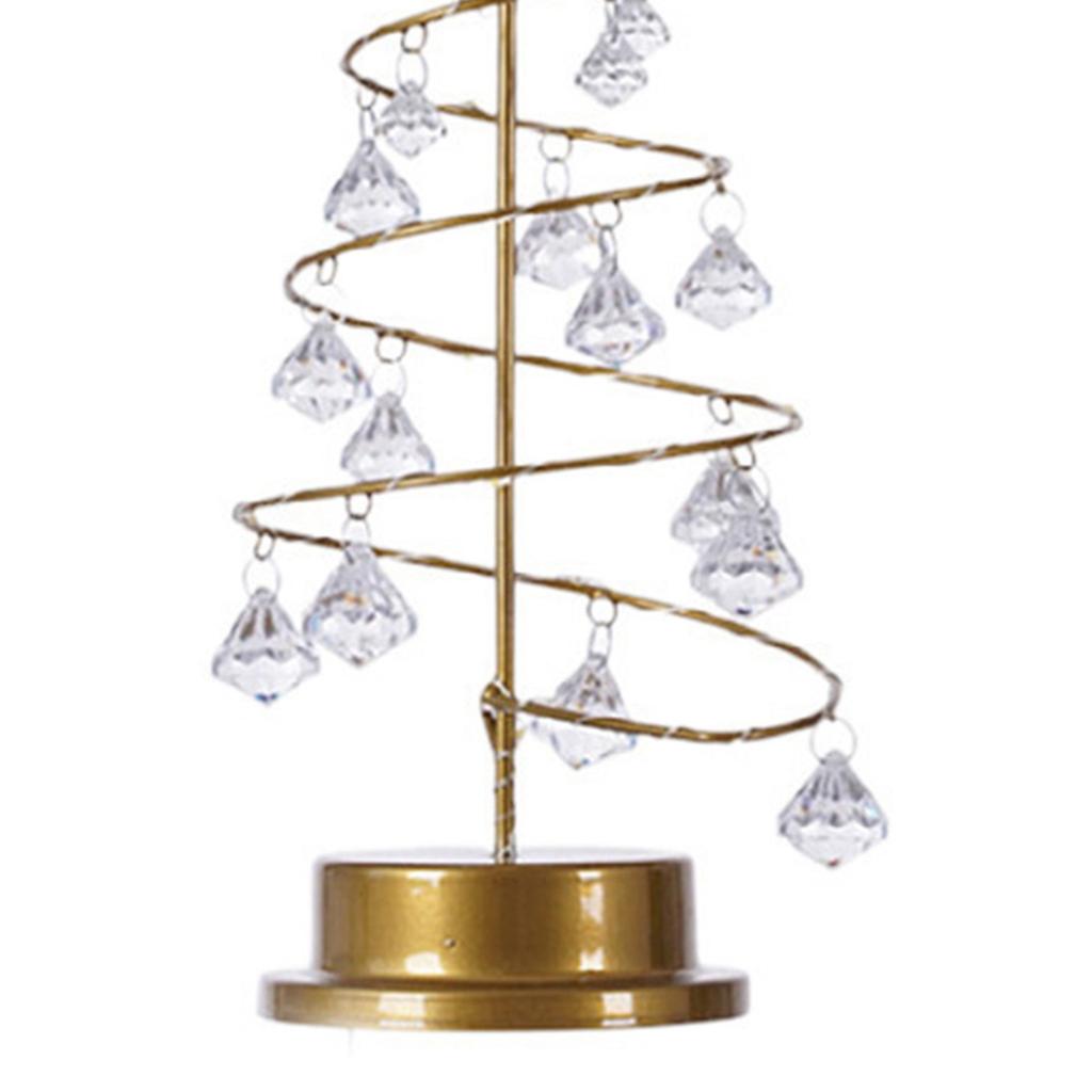 Christmas Crystal Tree Lamp Acrylic Crystal Pendant Christmas Decorative Desk Lamp for Bedroom
