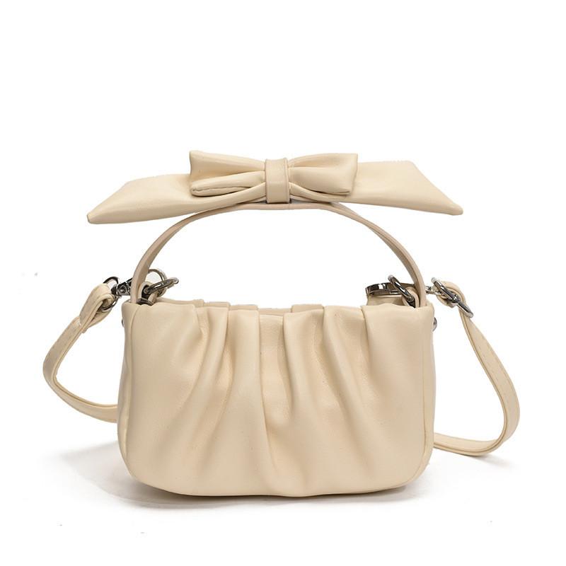 

Sweet Decoration Bow Pleated Design Women Mini Leisure Shoulder Crossbody Bag белый