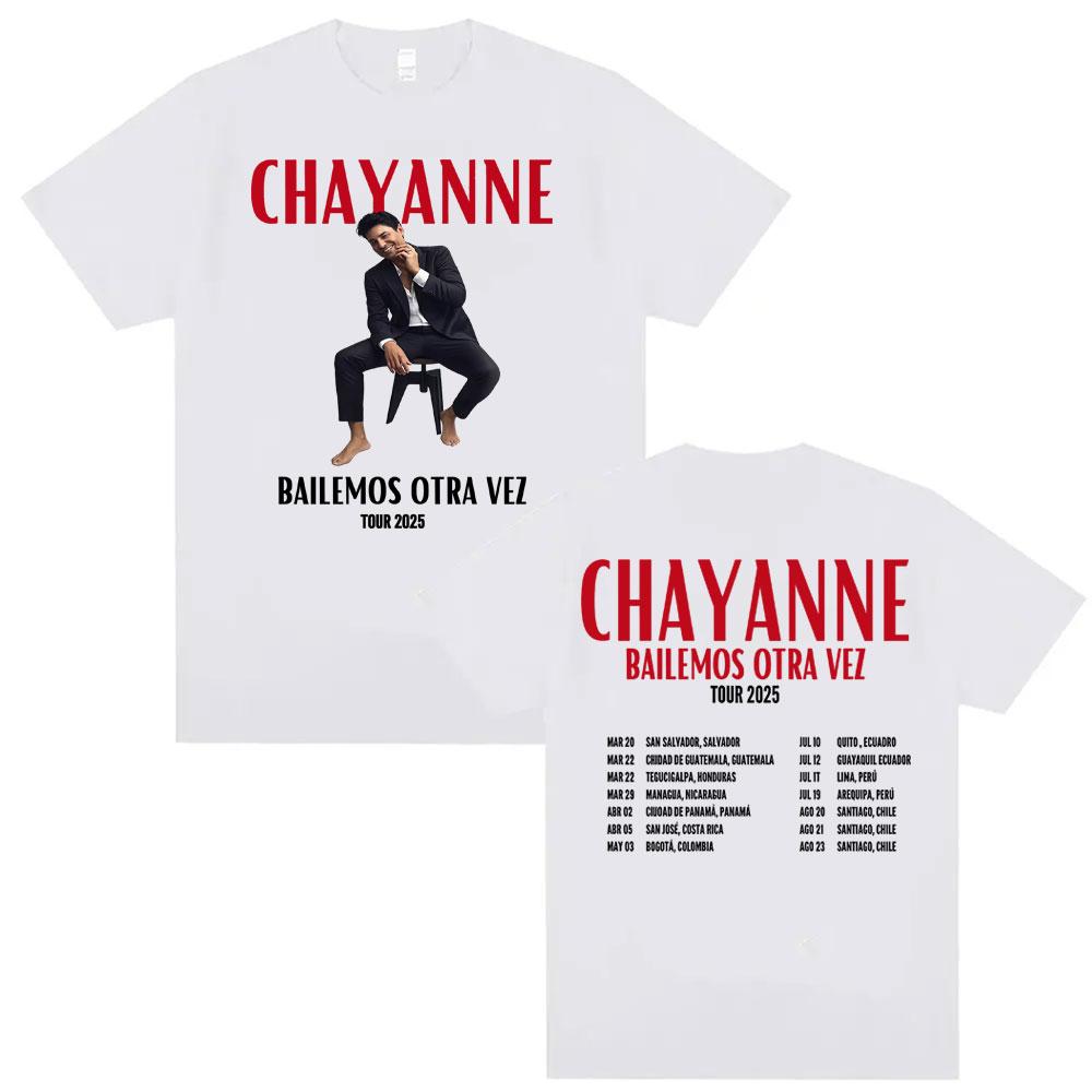 Chayanne Bailamos Otra Vez Album Tour 2025 Double Sided Graphic T Shirts Unisex Women Fashion Retro Summer ONeck Oversized Tshirt