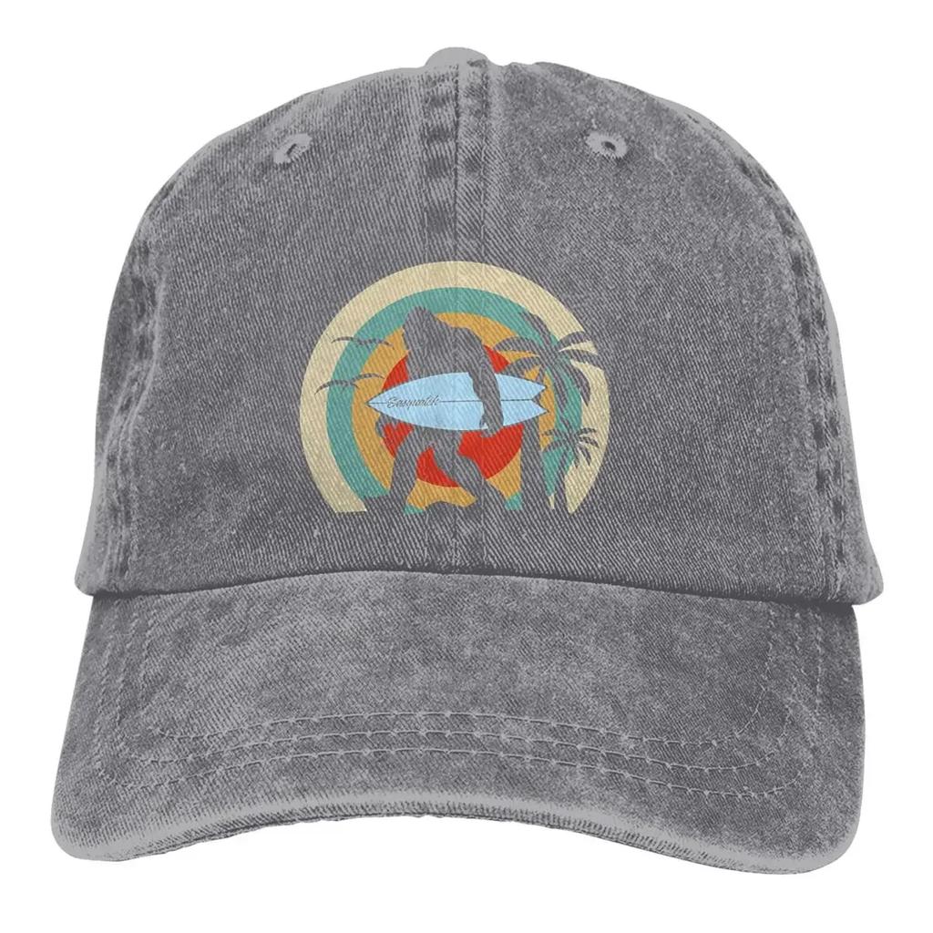 Casquette d'été Visière Pare-soleil Surf Drôle Surf Classique Hip Hop Casquettes Bigfoot Sasquatch Chapeau de Cowboy Casquettes Trucker à Visière Casquettes de Papa
