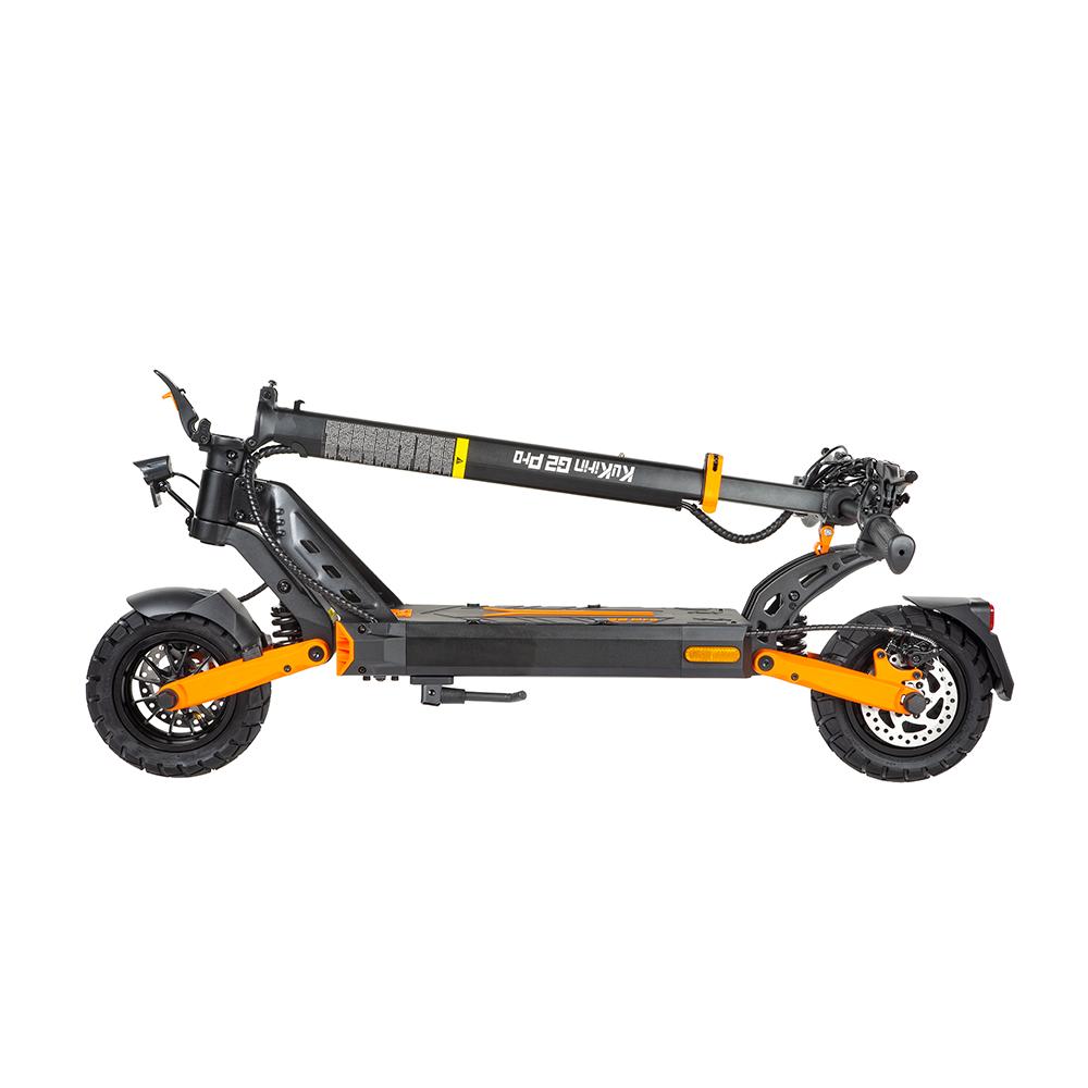 KuKirin 9 inç içsiz lastikli, 48V 15.6Ah ve darbe emilimi için çift ön ve arka yaylı G2 Pro ABE elektrikli scooter.