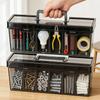 Clear Plastic Tool Box With Handle And Multiple Dividers Clear Parts Organizers For Industrial Parts And DIY Projects