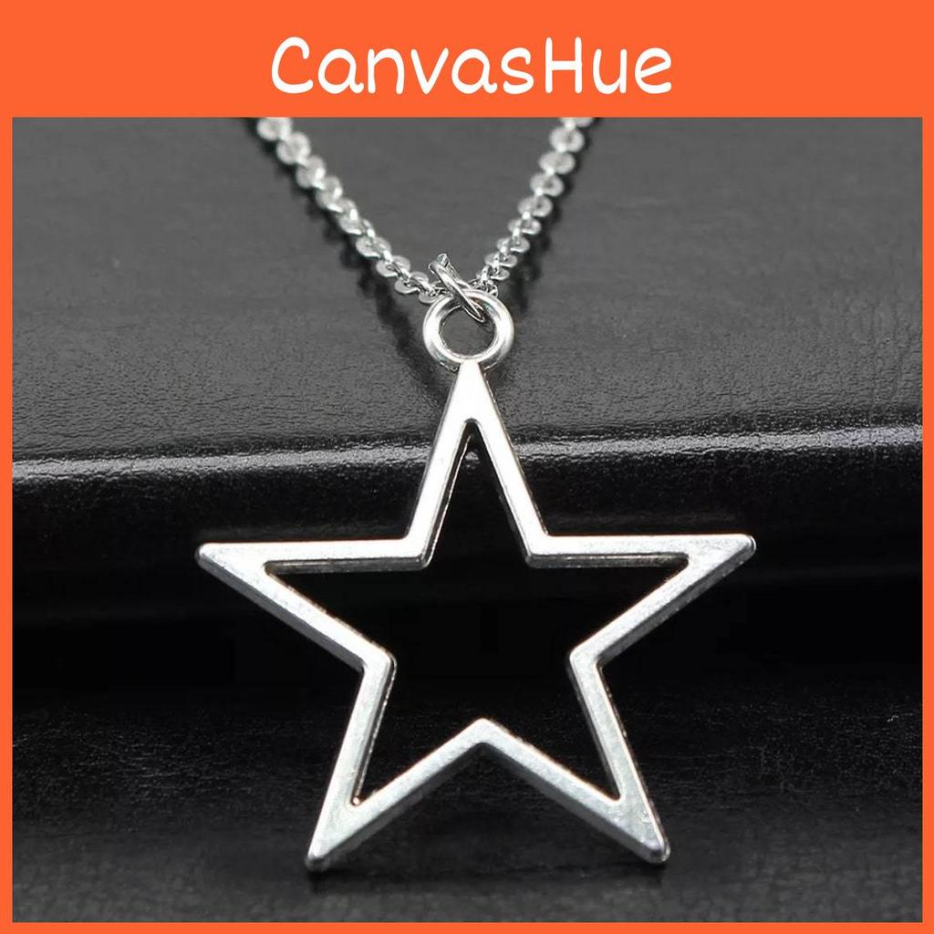 Silver 36x33mm Trendy Hollow Star Pendant Necklace In Alluring Alloy For Style Unisex