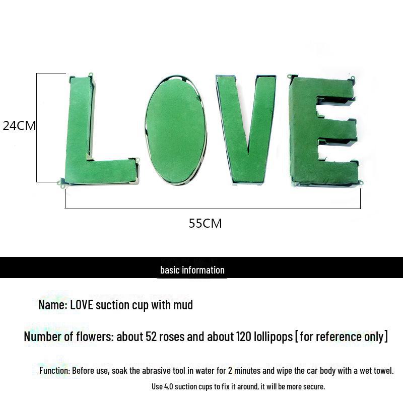 Vantuzlu Düğün Arabası Çiçek Süslemesi - Kalp Şekli