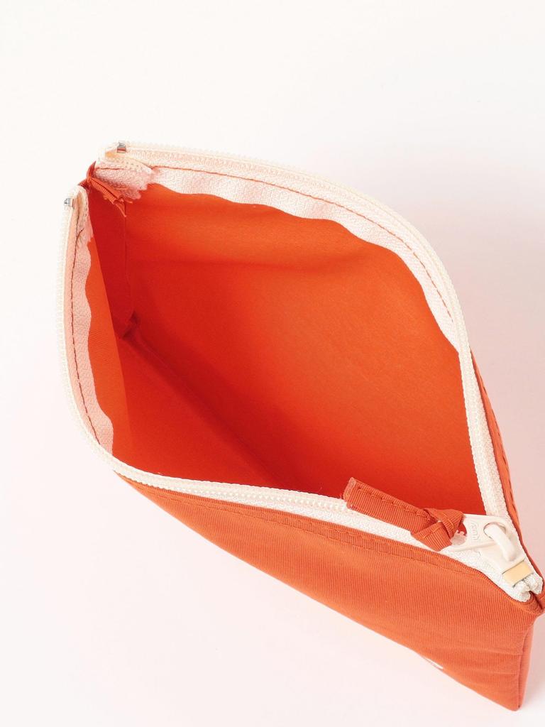 Beams Japan Logo Flat Pouch, Large, Orange, Free Size