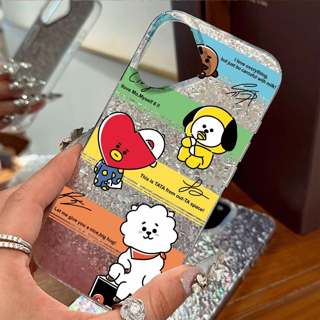 Case for iphone Air 14 16 Plus XR 13 17 Pro 15 18 Pro Max 12 XS Max 11 Cartoon Characters and Texts Shattered Airbag Shockproof Cover