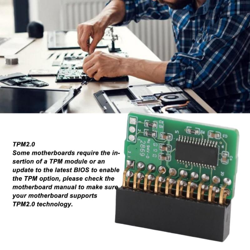 20Pin TPM 2.0 Module Vertical Trusted Platform Module For SuperMicro AOM TPM 9665V TCG 2.0