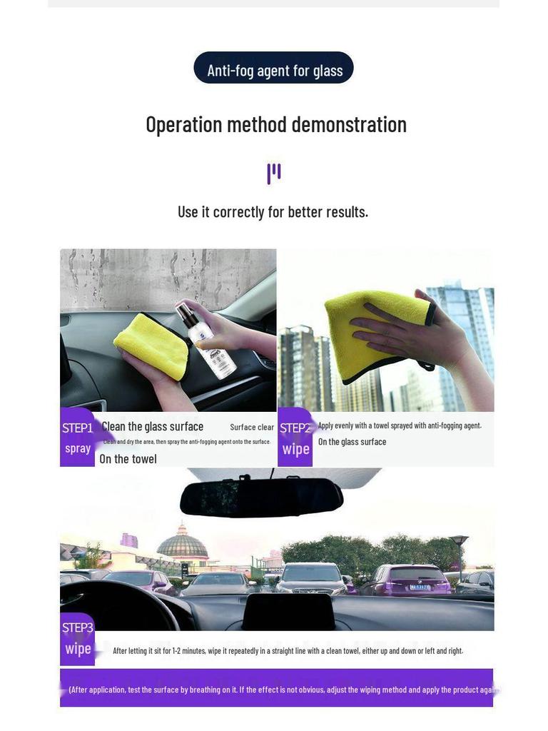 Anti-Fog Agent for Car Windshields, Motorcycle Goggles, Helmets, and Degreaser