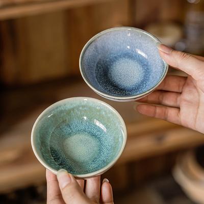 Ceramic Taste Plate, Japanese Kiln Change Plate, Retro Style Tableware, Seasoning Plate, Dipping Plate, Household Round Vegetable Plate, Snack Plate