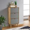 VidaXL Shoe Cabinet OTTA and 3 Drawers Brown and Grey Pine Wood 351310