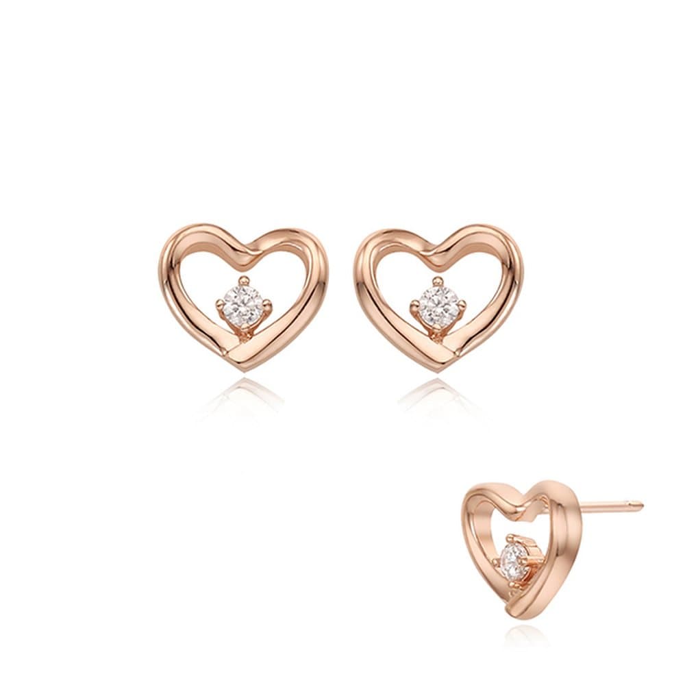 STONEHENGE Silver Heart Earrings Sc1430
