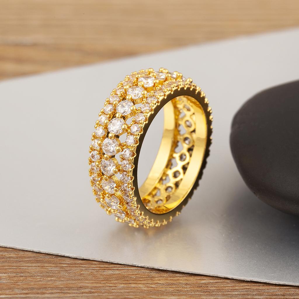 Nidin Light Luxury Trendige Funkelnde Zirkon-Charme-Ringe Für Frauen Männer Verlobung Hochzeitsparty Modischer Finger Schmuck Geschenke