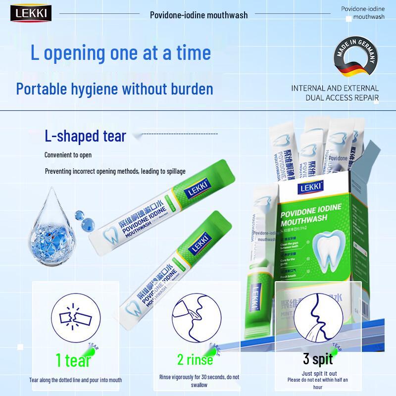 LEKKI Povidone-Iodine Antiseptic Mouthwash