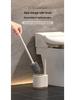 Luxury Wall-Mounted Quick-Dry Toilet Brush Set with Base for Cleaning Bathroom Corners