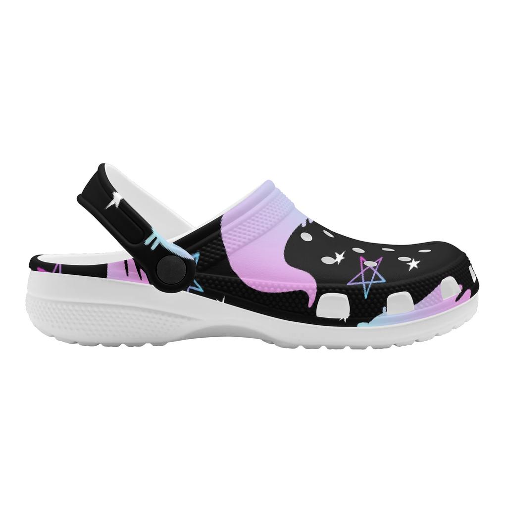 Graphic Print EVA Clogs Unisex Flexible Lightweight Slip On Casual Footwear Lightweight Summer Sandals Indoor Outdoor Wear