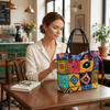  Bohemian Geometric Pattern Tote Bag Large Capacity Portable Daily Casual Outdoor Shopping Shoulder Handbag