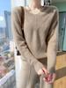 Women's Australian Pure Wool V-Neck Sweater - Autumn/Winter Loose Knit Long Sleeve Outerwear