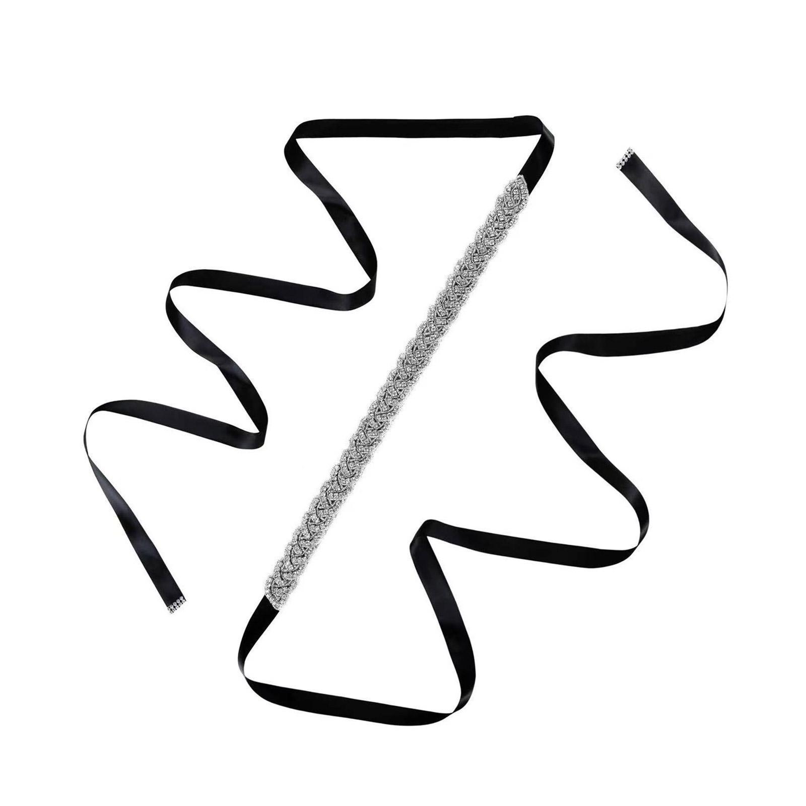 

Женский хрустальный свадебный пояс со стразами и блестками, пояс для вечернего платья, пояс для свадебного платья и вечера чёрный