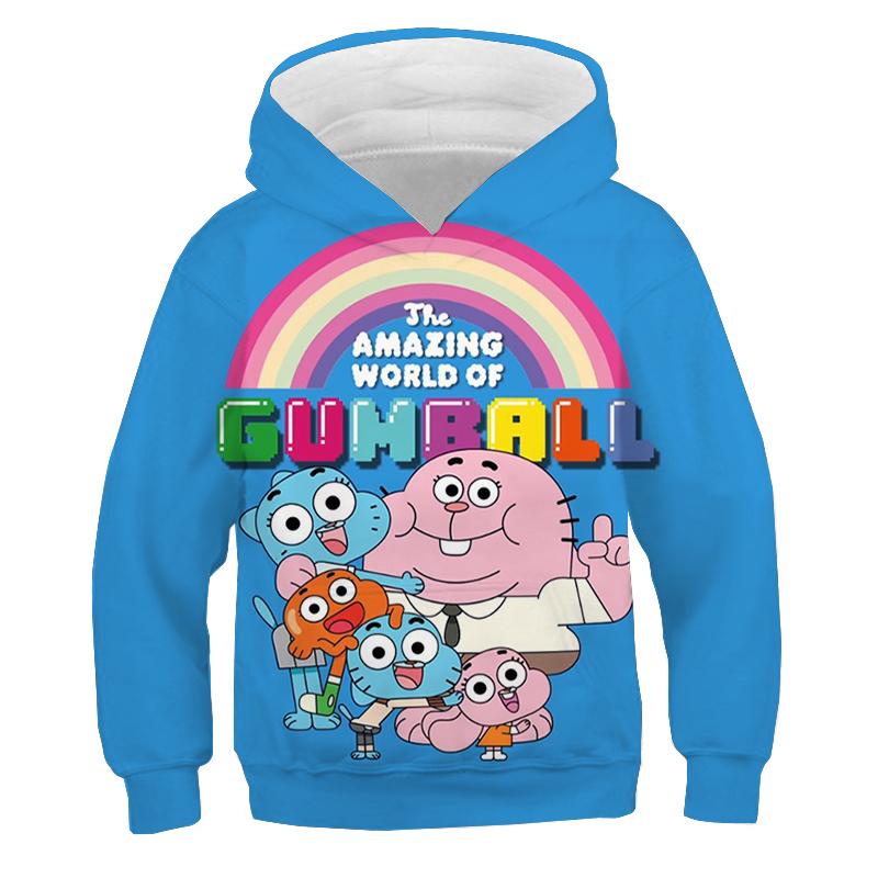 Fashion Kids Clothes The Amazing World of Gumball Hoodie Children Cartoon Pullovers Baby Girls Boys Autumn Hooded Sweatshirts