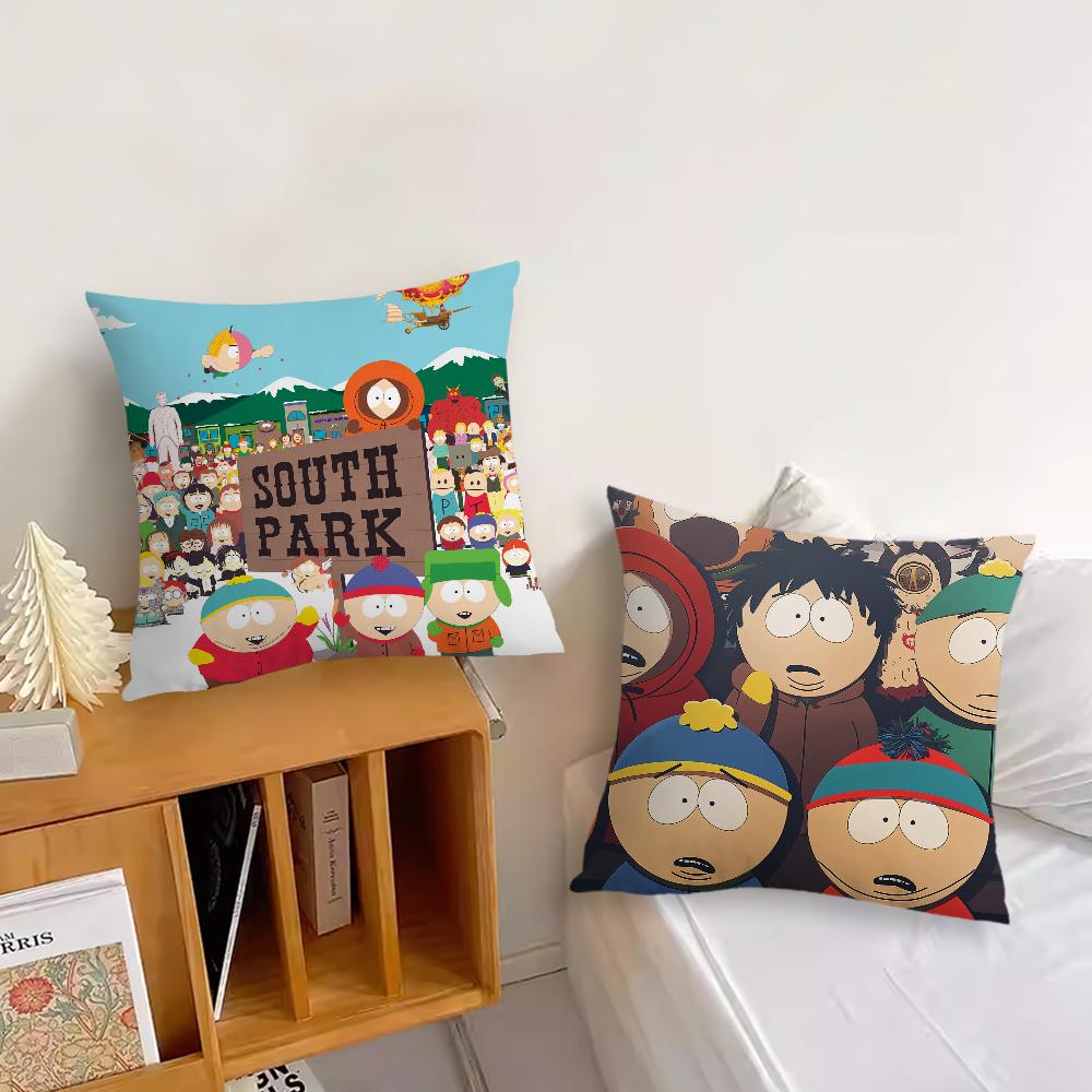 Cartoon S-South P-Park Cute Funny Cushion Cover Living Room Headboard Office Cushion Bedroom Cushion Sofa Nap Time Pillow Case