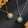 Exquisite Gold Snowflake Zircon Necklace: Luxurious Korean-Japanese Design