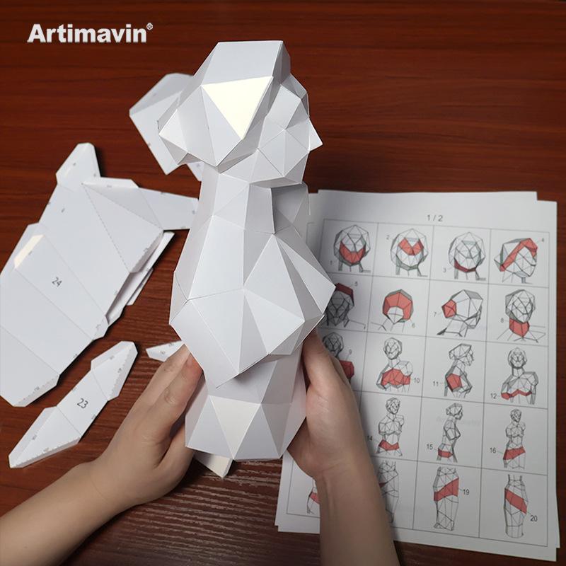Venus Goddess Origami DIY Kit - Handmade Paper Model for Home Decor