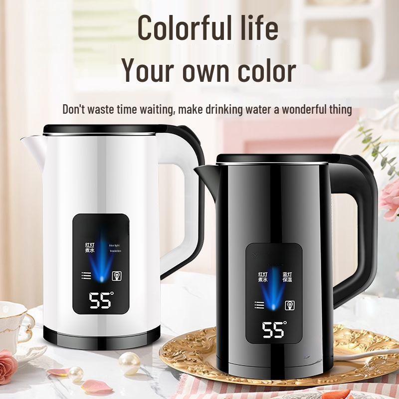 Smart Stainless Steel Electric Kettle - Silent, Large-Capacity, Insulated, Constant Temperature.