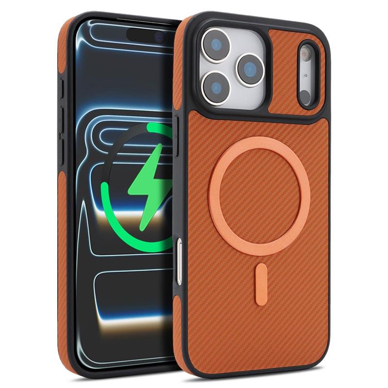 iPhone 17 Carbon Fiber Texture Leather Magnetic Protective Case iPhone 14 Plus