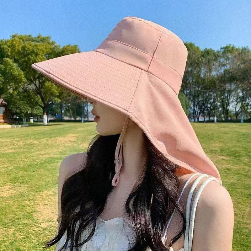 UPF50+ Womens Sun Hat Summer Ponytail Opening Wide Brim Foldable Travel Beach Fishermans Hat for Outdoor Activities