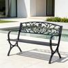 Stylish outdoor bench, garden bench with ornamental backrest design, elegant bench (only with bench)