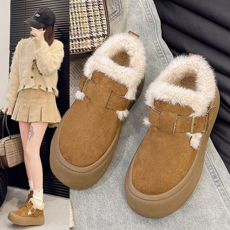 Winter velvet thickened non-slip snow boots women's shoes waterproof table small short extra thick winter cotton shoes women