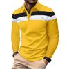 Nové pánské prodyšné košile s dlouhým rukávem a klopou, pánské polo tričko Basic Large Top Splice
