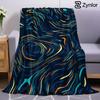 Dark Teal Swirl Liquid Art Lightweight Microfiber Soft Christmas Fleece Blanket Warm Cozy Throw for Bed Sofa Travel All Season