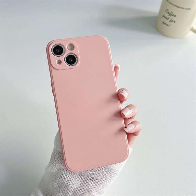 For IPhone 17 ProMax Phone Case 15pro Liquid Silicone for Apple 16E Built-in Velvet 14 Spray Paint 13
