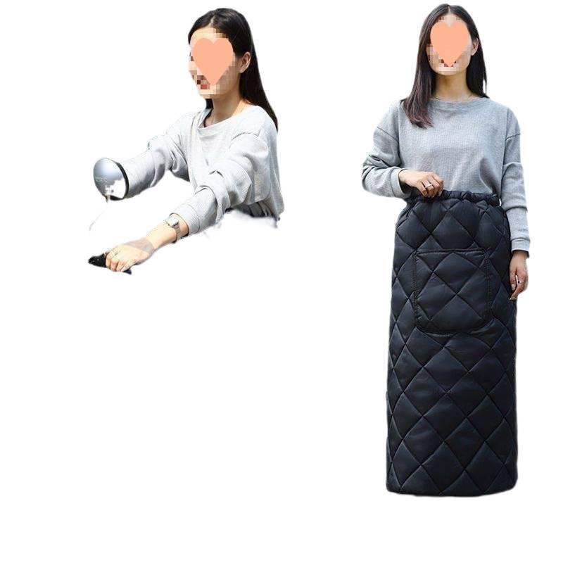 Electric Bicycle Windproof & Waterproof Winter Apron with Fleece Lining and Coldproof Leg Warmers
