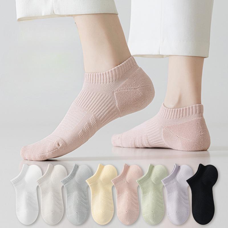 Sports Loop Women's Boat Socks, Antibacterial, Deodorizing, Anti-pilling, Boneless Toe, Mesh Breathable and Sweat-absorbing, Running and Cycling Socks