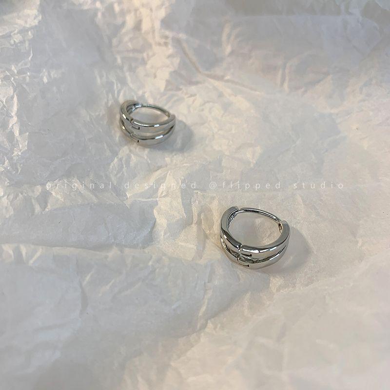 

Cool Double-Layer Ear Clip Women s Niche Design Circle Double ring ear buckle 1.2cm
