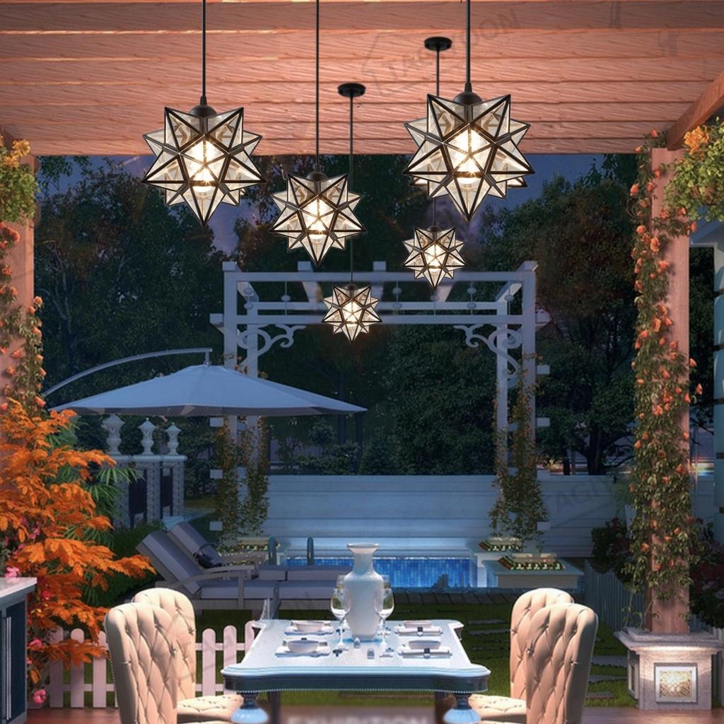 TAGIYOON Pendant Nordic Modern Compatible with Both Track Lighting and Hook Ceiling Single Showa Suitable for Dining Bedroom Star-Shaped Light, Style,