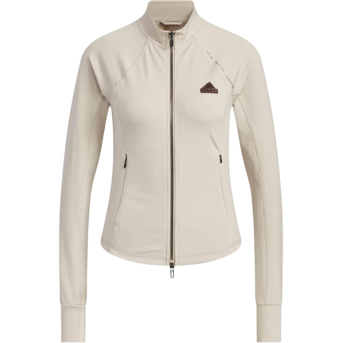 Adidas TECH SLIM KNIT JACKET Women s Beige Yellow JJ1116 XS