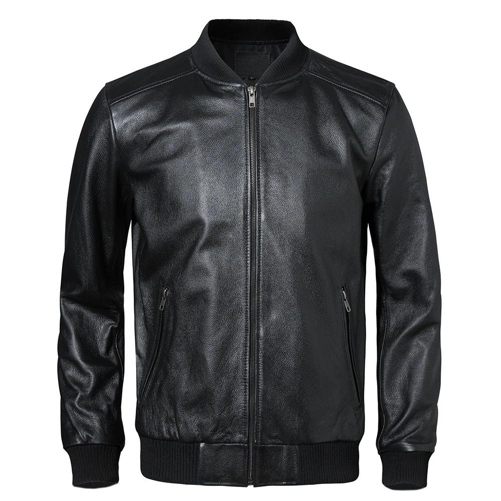 Chinese Size Genuine Leather Jacket Men Real Leather Jacket 100% Cowhide Slim Fit  Male Coat Skin Clothing Spring Autumn