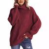 2024 Autumn/Winter Women's Loose High Neck Cable Knit Sweater Pullover