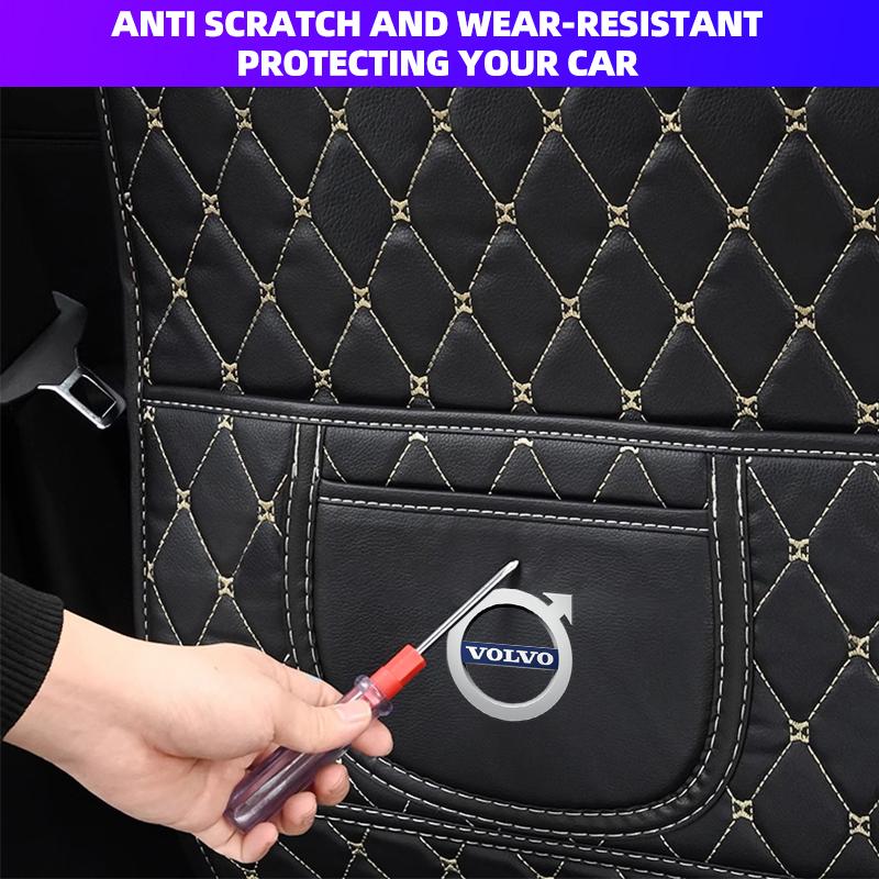 PU Leather Car Anti-Kick Mats Scratch Wear Resistant For Volvo Xc60 Xc90 V40 V60 S60 V50 V90 S80 C40 XC40 V70 XC70 C30 C70 T5 T6