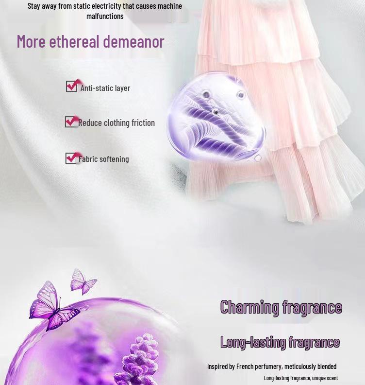 Lavender Anti-Static Fabric Softener, 10 Jin, Long-Lasting Fragrance with Large Capacity for Household Use.