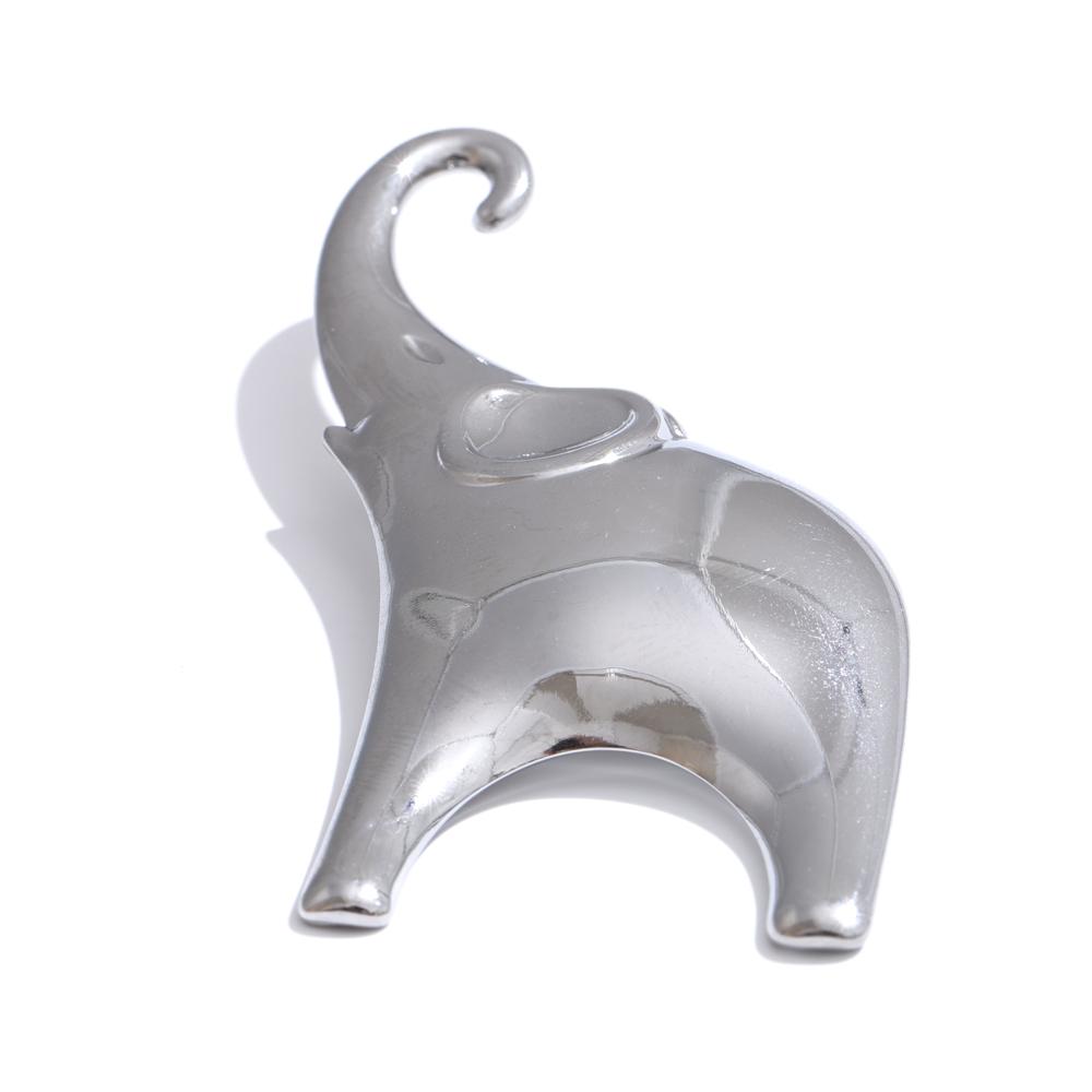 Yhpup Trendy Lucky Elephant Stainless Steel Animal Fashion Brooch Pin for Women Men Unisex Jewelry Bijoux Accessories Wholesale