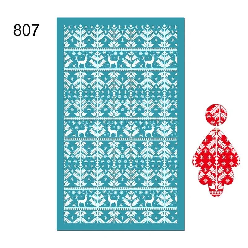 New Self-Adhesive Silk Screen Stencils for Polymer Clay Leaf Flower Decor Reusable Mesh Transfer Printing Earring Jewelry Making