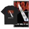 2026 Retro 1984 Orwell Inspired Print Tshirt Soft Cotton Short Sleeve All Seeing Eye Text Graphic Casual Top For Unisex Unisex